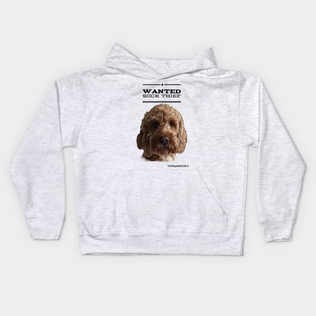 Cockapoo / Doodle Dog Sock Thief Kids Hoodie by WoofnDoodle 